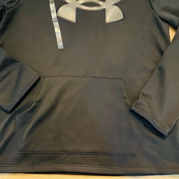 NWT! New Under Armour Sparkle Logo Hoodie/Black-Girls size large - Picture 4 of 6